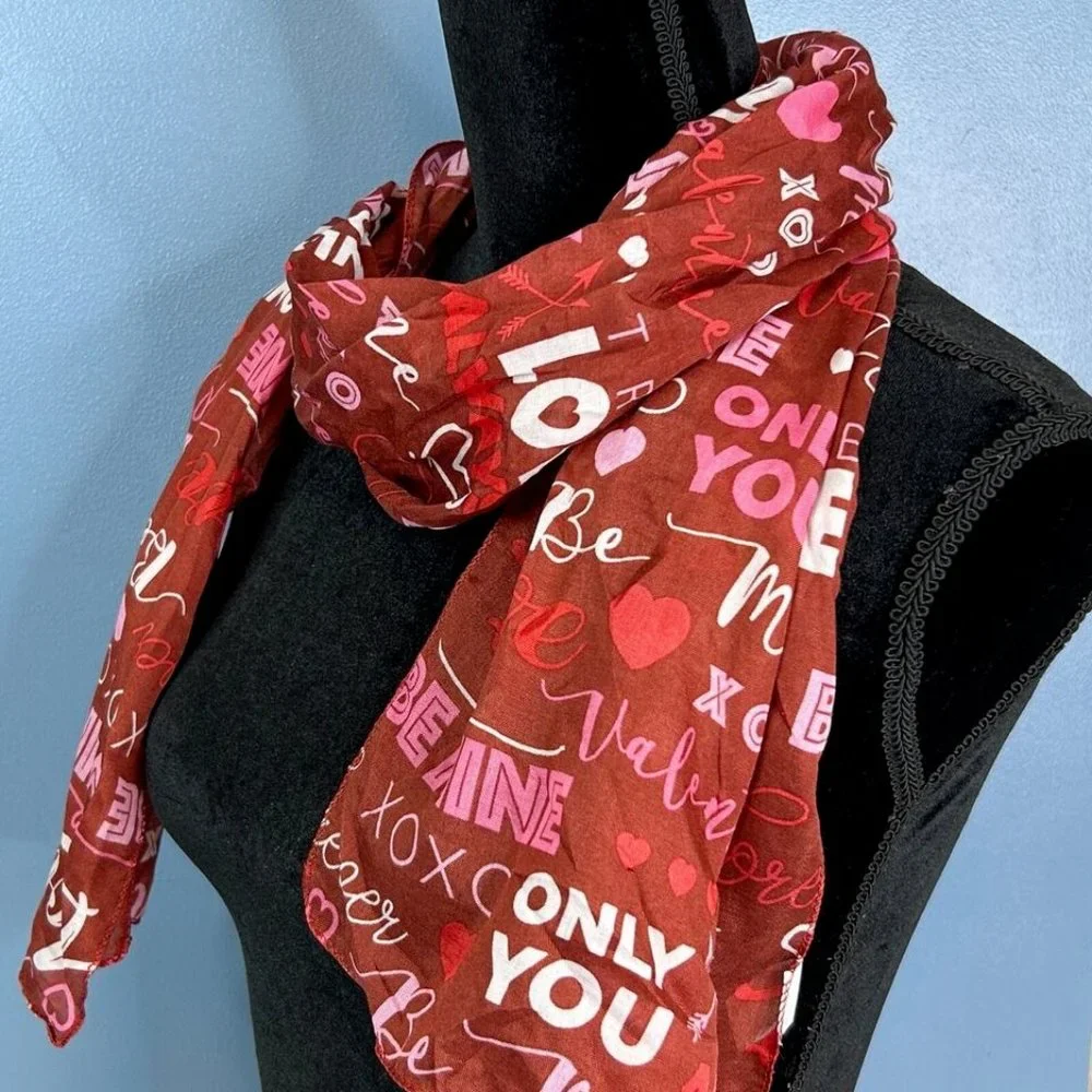 NEW Valentine's Day BE MINE, ONLY YOU, XOXO Red Womens Silky Sheer 11
